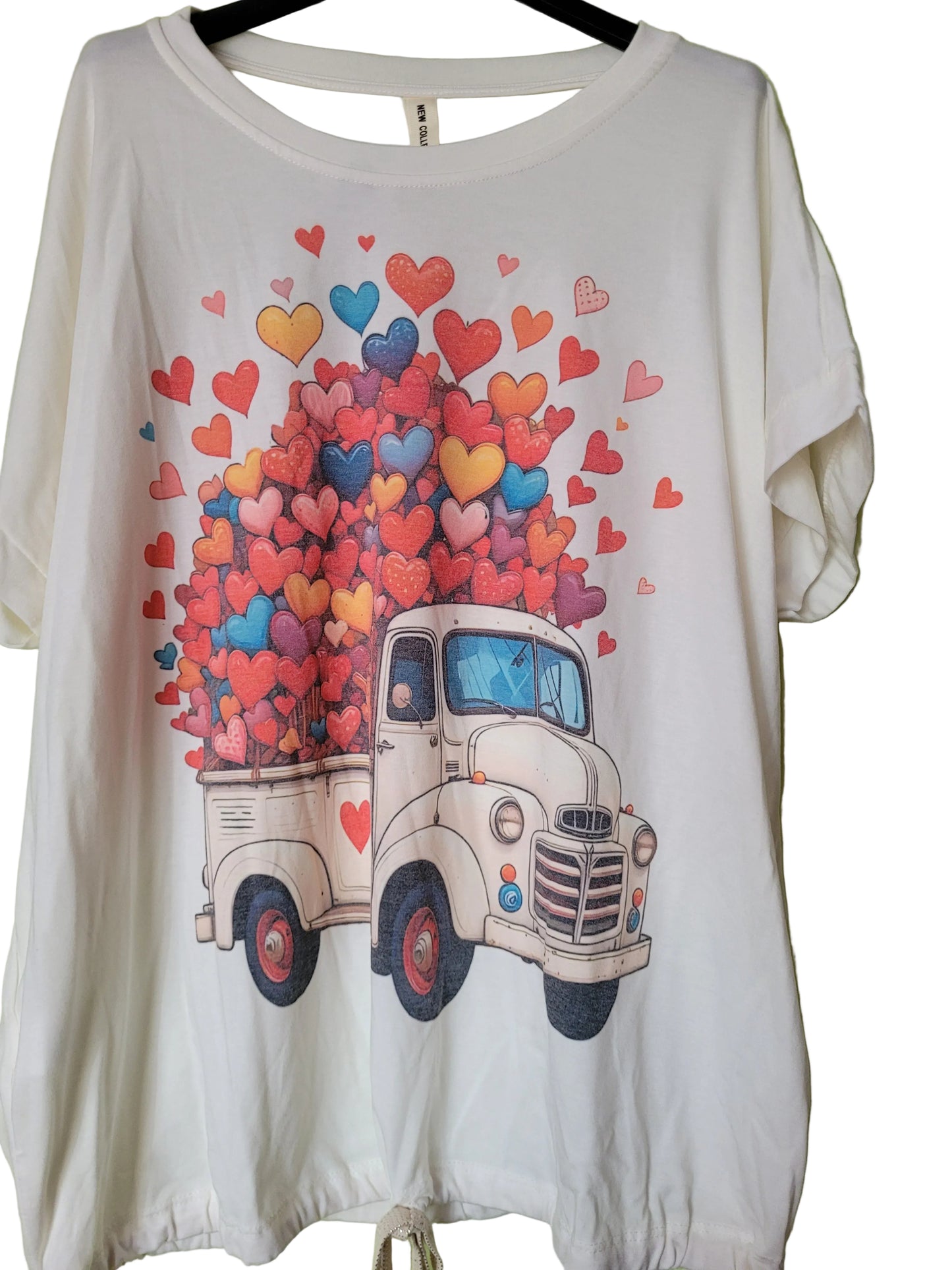 Hauts manches courtes camion coeurs