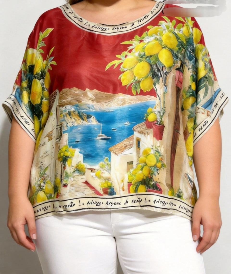 Tunique satin imprimé Elsa ( en pré commande)