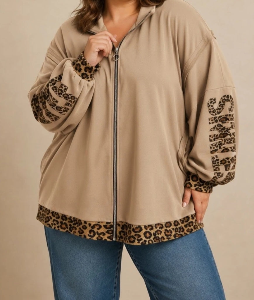 VESTE MANCHE EN LEO ( en pré commande)