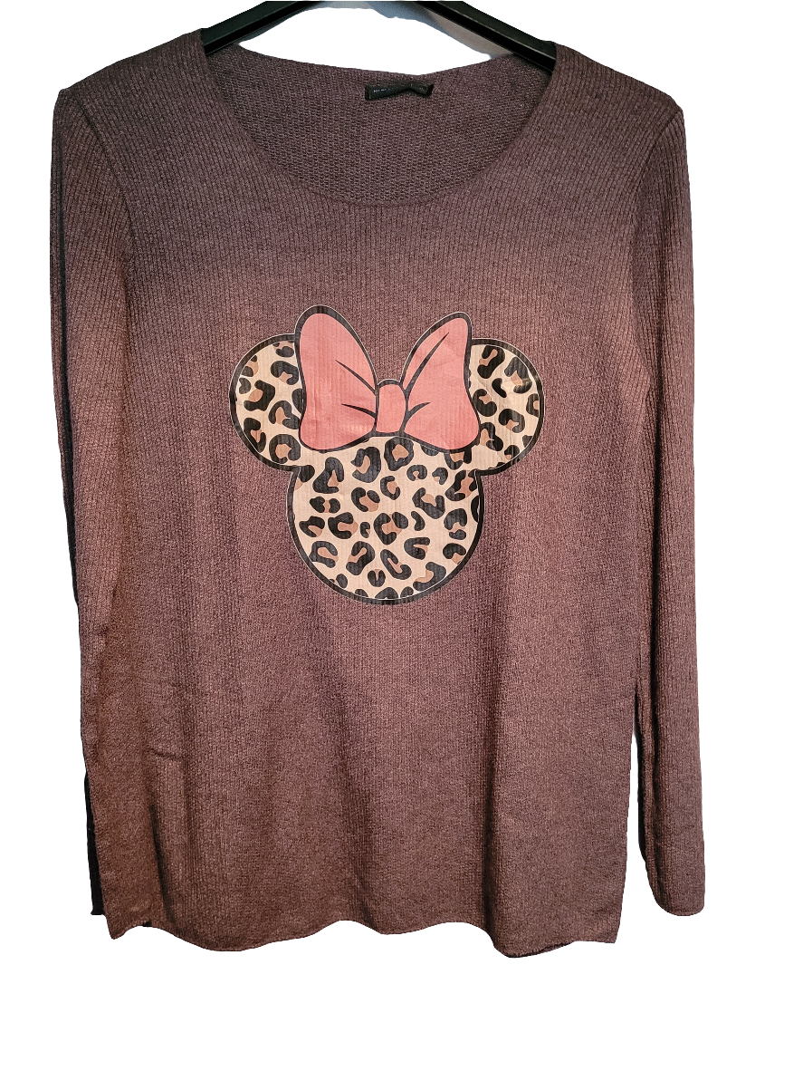 Pull fin Minnie Léopard