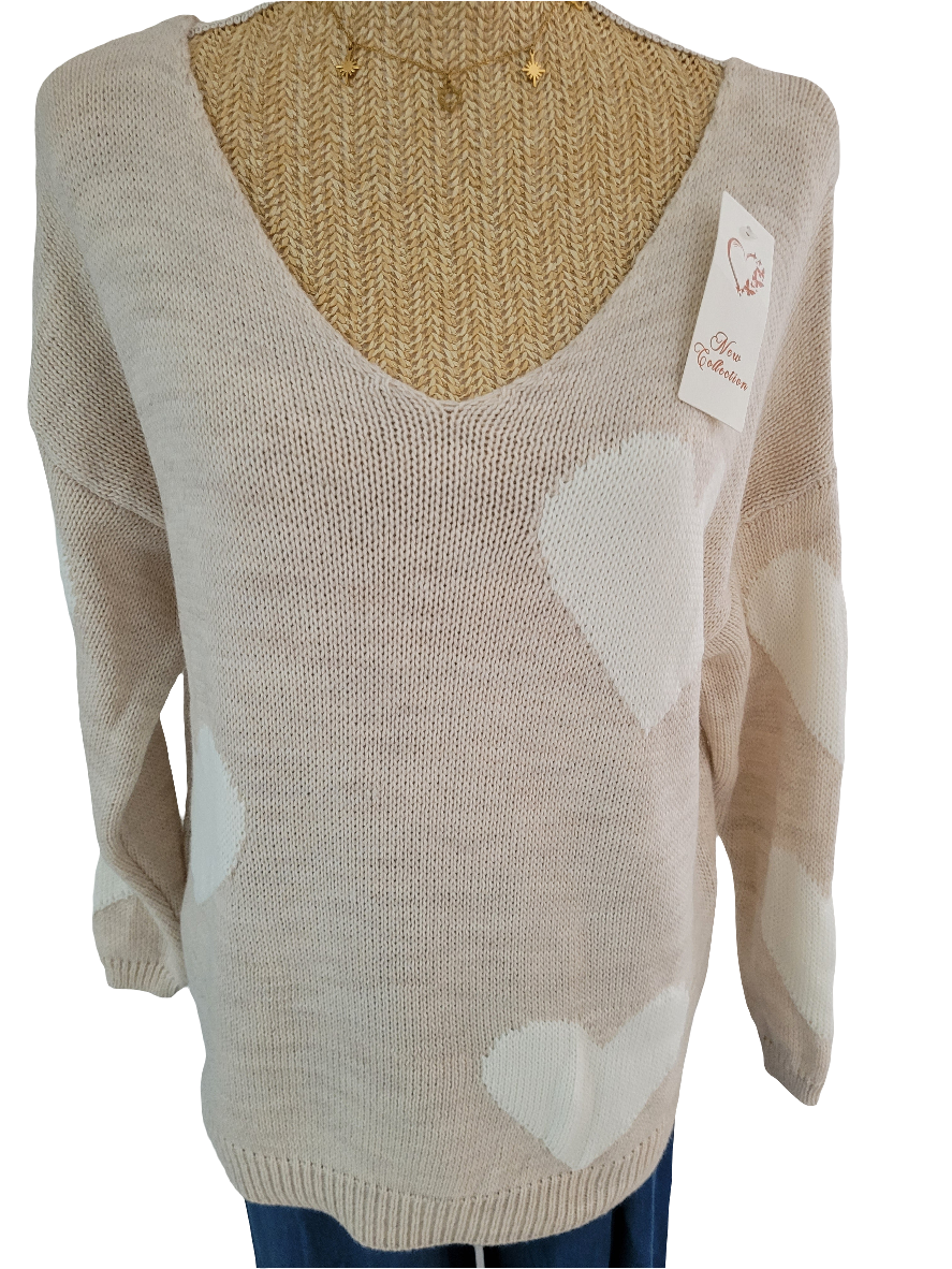 Pull col V cœurs Rorie