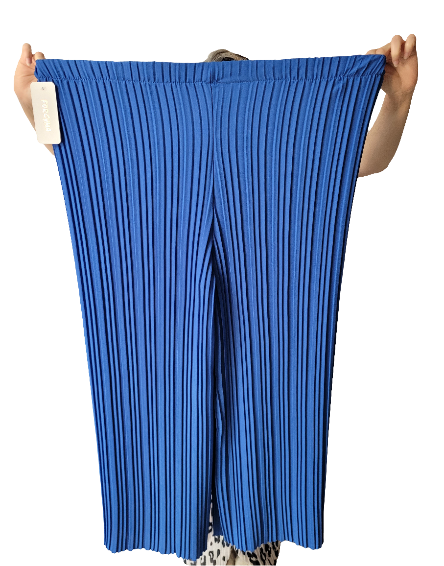 Pantalon large plissé taille élastique Myriam