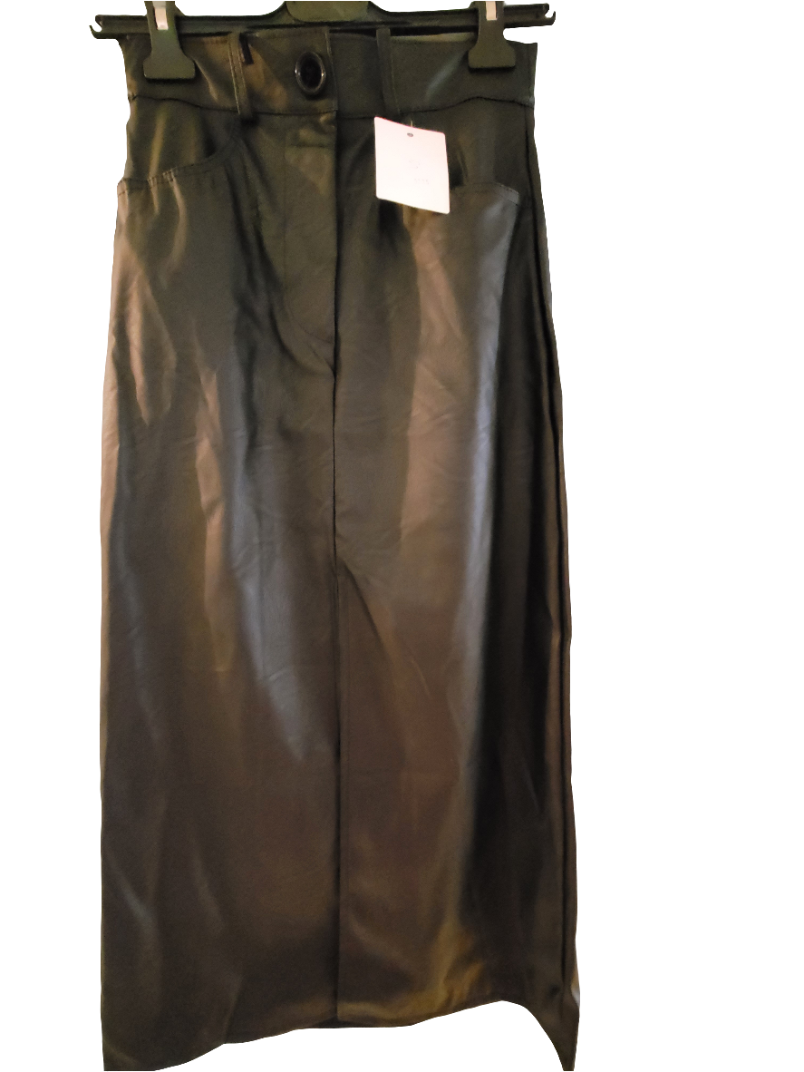 Jupe longue simili cuir Floriane