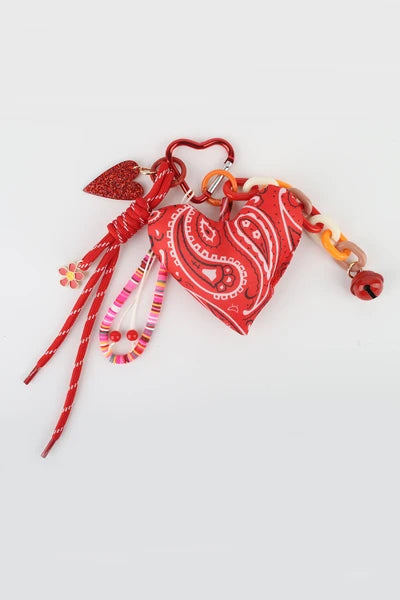 Porte-clé fantaisies Bandanas en coeur