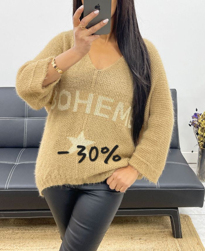 PULLOVER BOHEME LUREX MANCHES 3/4