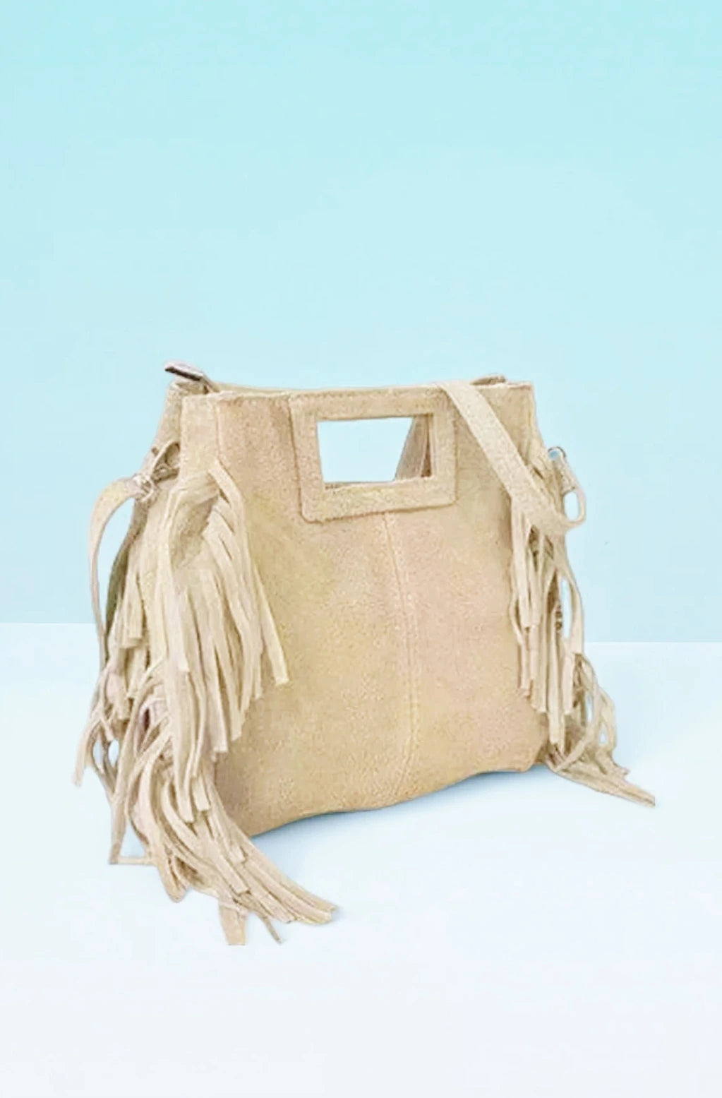 SAC A MAIN BANDOULIERE CROUTE DE CUIR