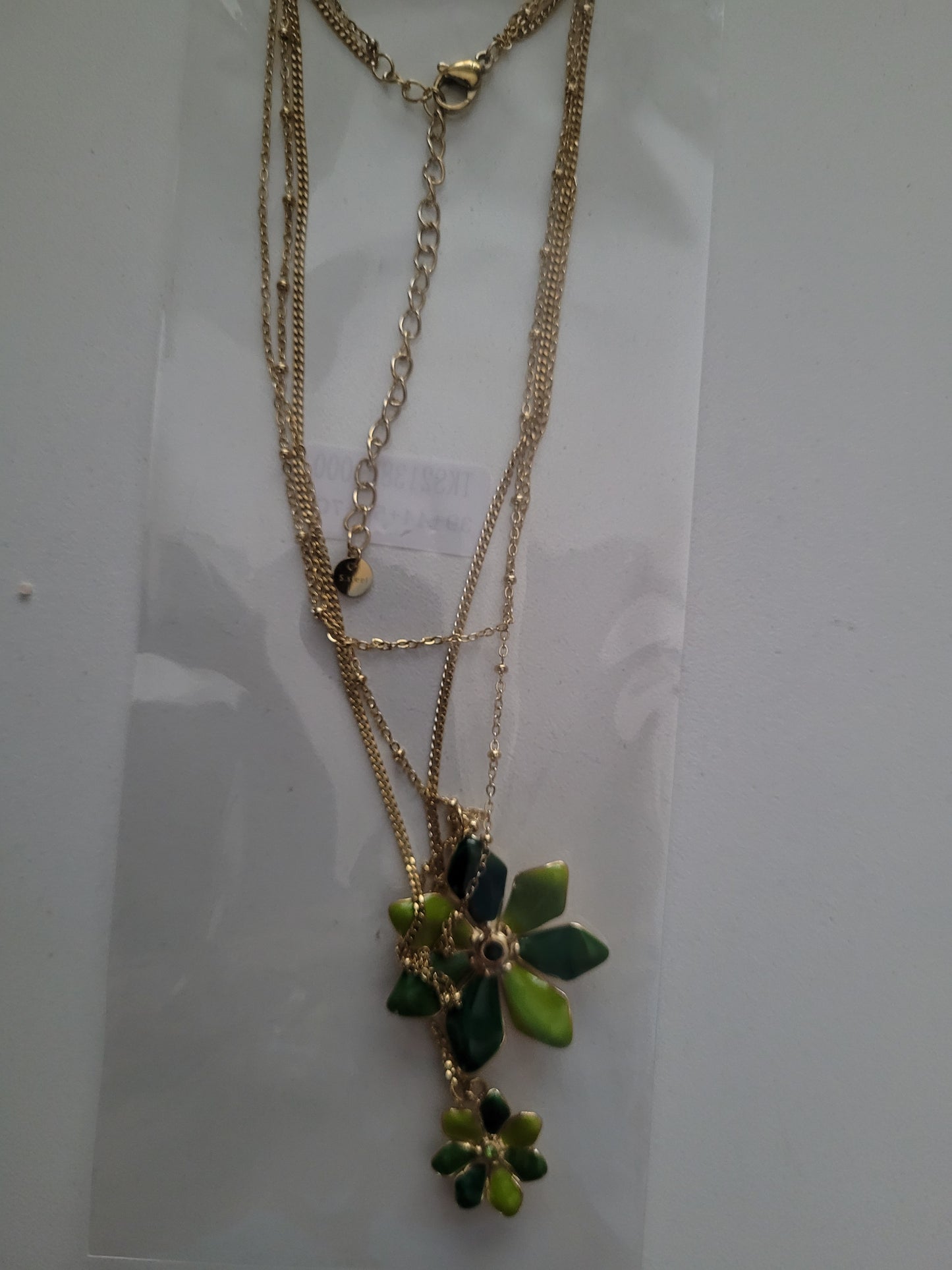 collier double rang fleurs
