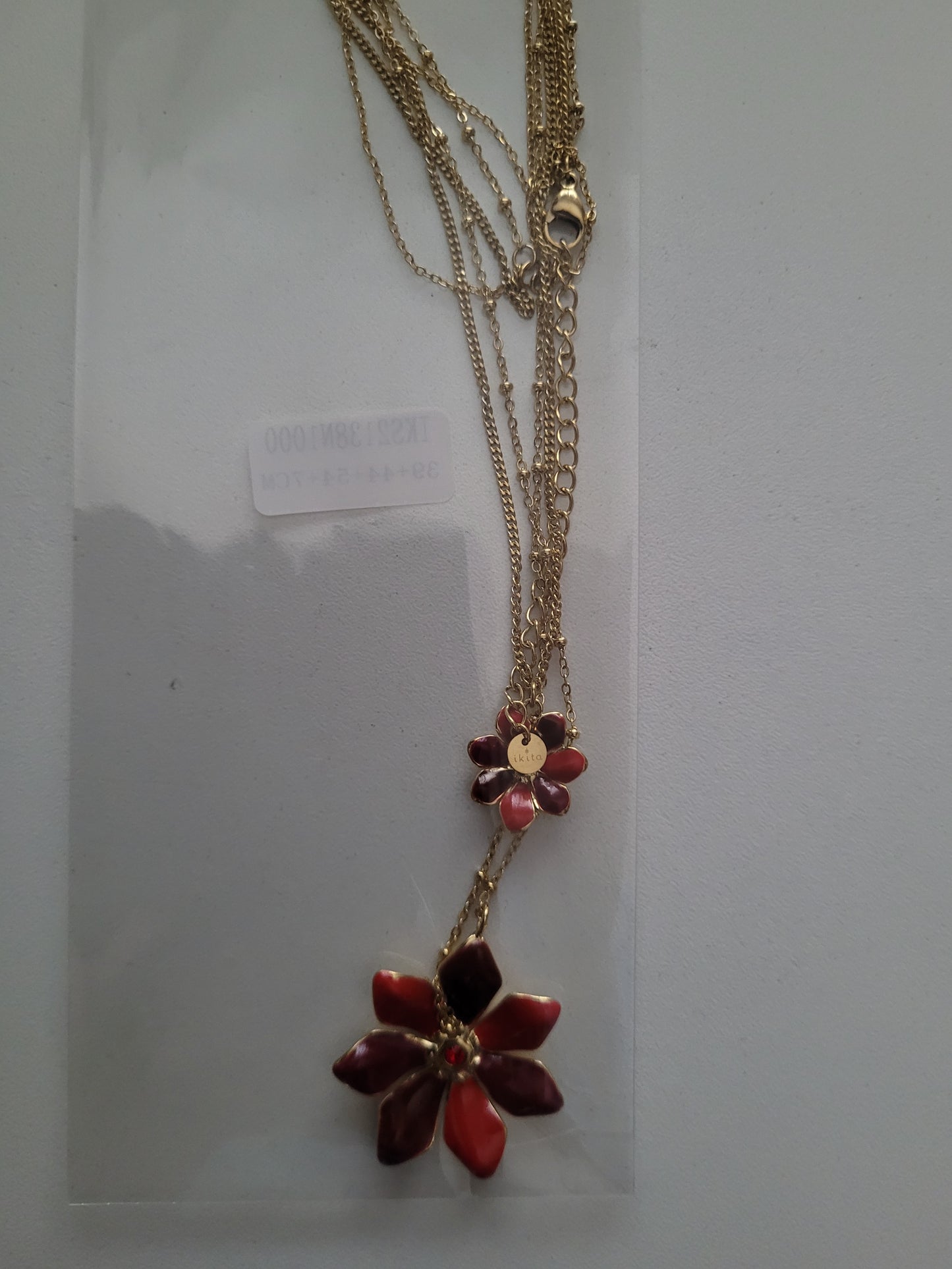 collier double rang fleurs