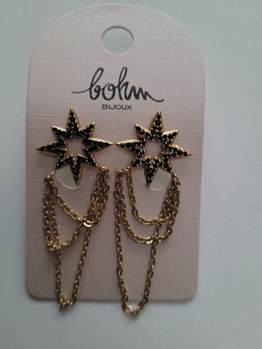 Boucles d'oreille pendantes étoiles