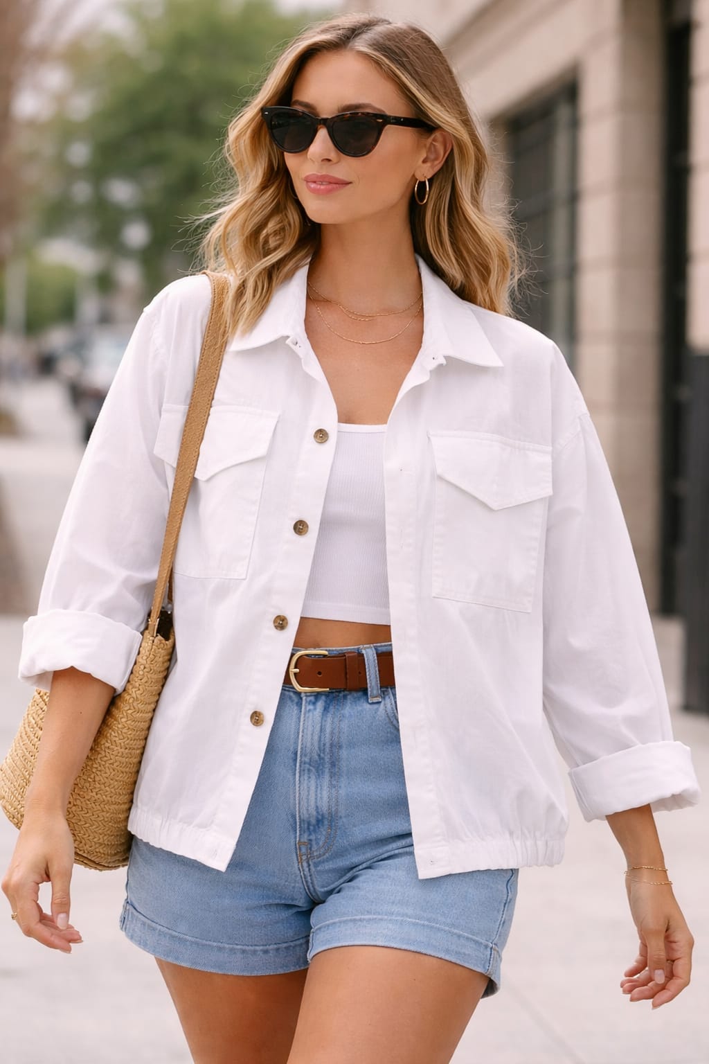 Veste courte en coton Florine