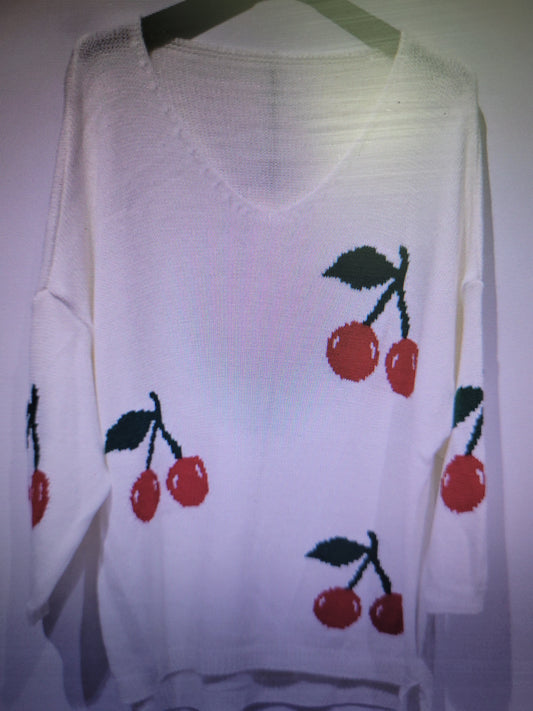 Pull cerise Roma grande taille (en pré commande)