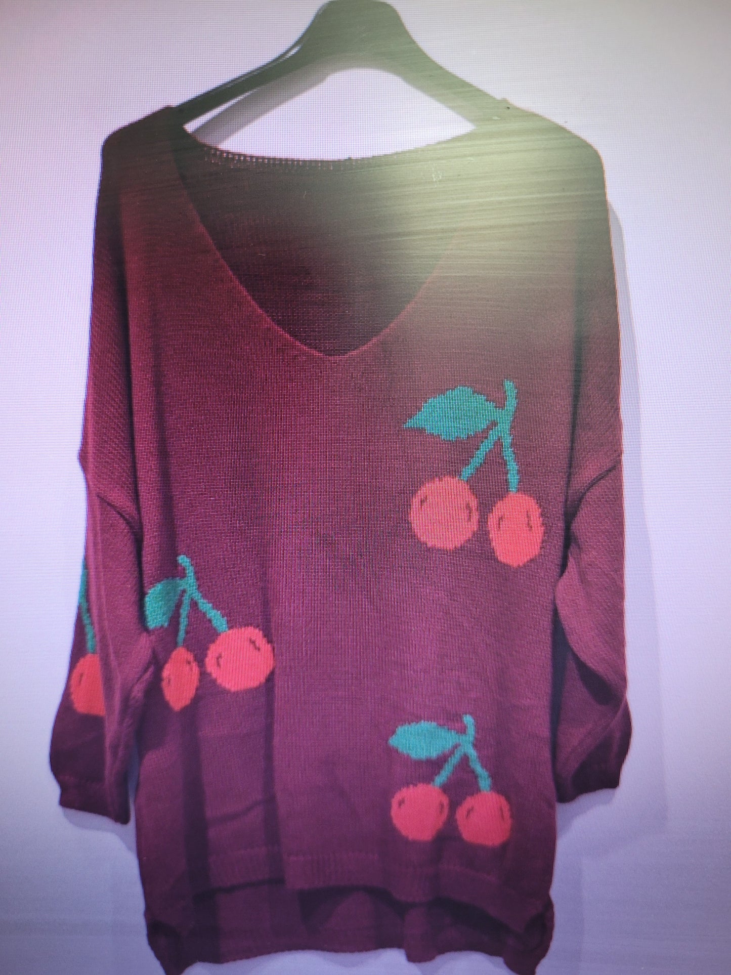 Pull cerise Roma grande taille (en pré commande)