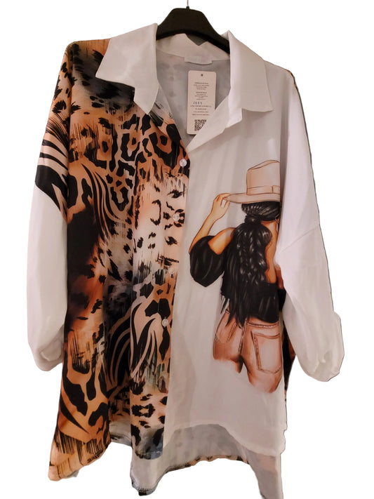 Chemise dame au chapeau