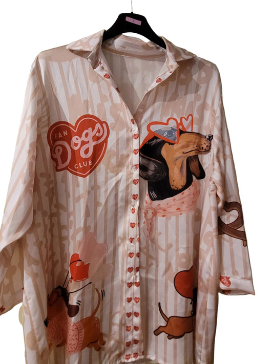 Chemise colorée Teckel love