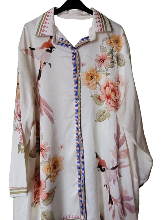Chemise bird flowers