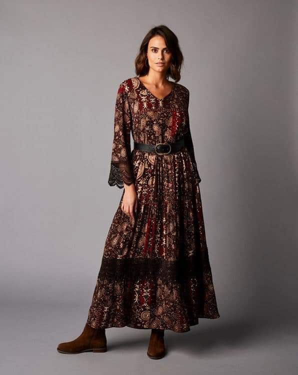 Robe longue imprimée bohème