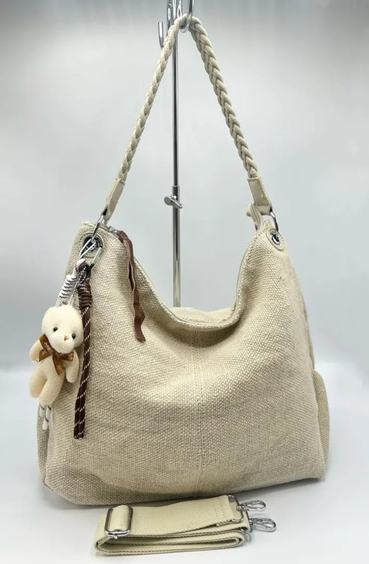 Sacs en lin avec mini ourson Inaya