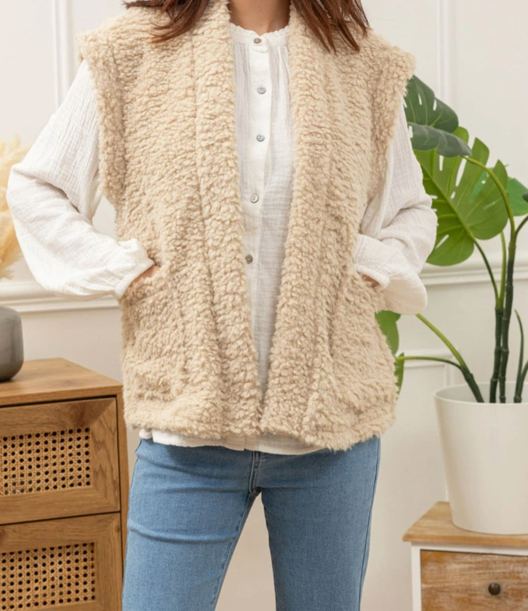 Gilet sans manches bouclettes Amour