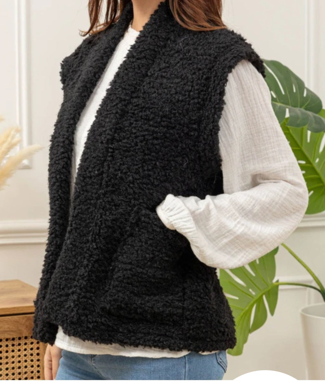 Gilet sans manches bouclettes Amour