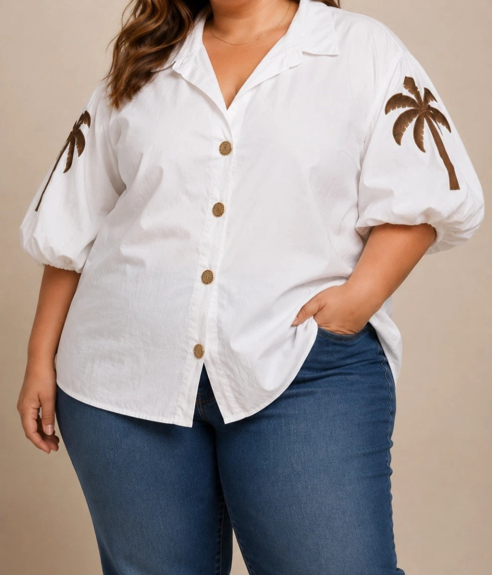 Chemise palmiers Edmée ( en pré commande)