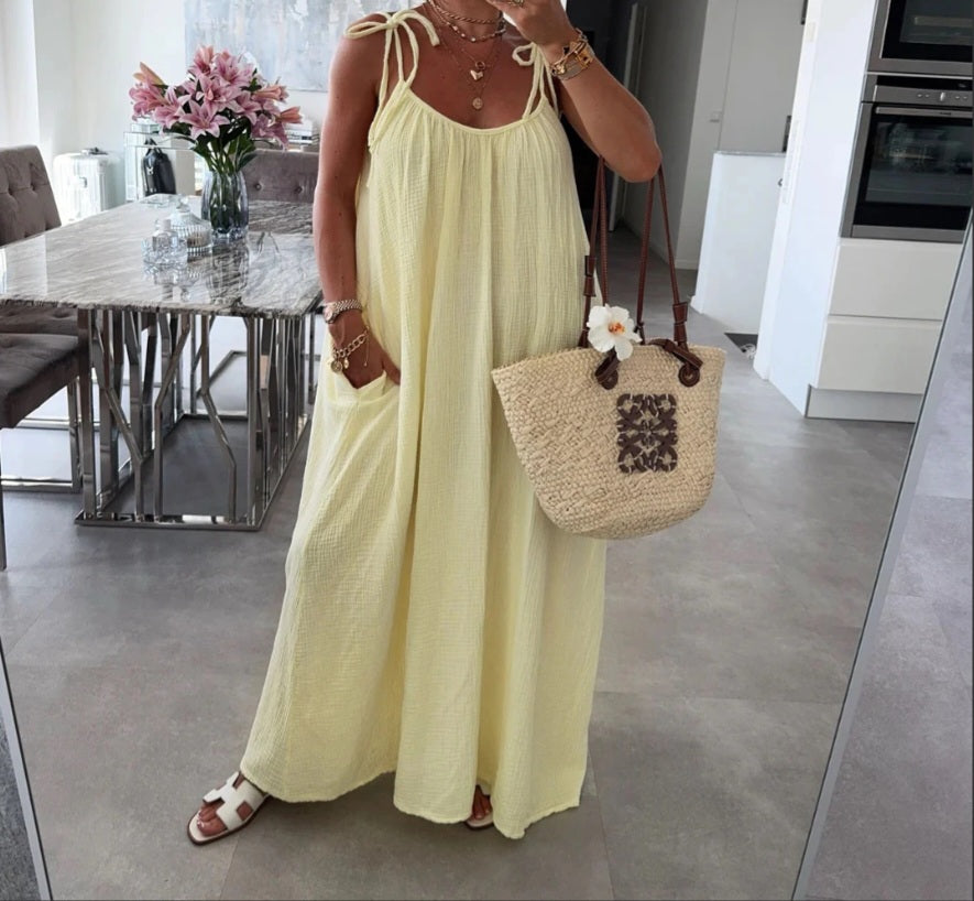 Robe gaze de coton a bretelles Capucine ( en pré commande)