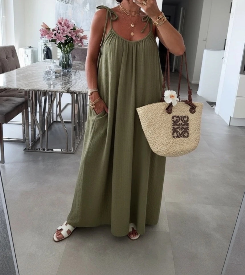 Robe gaze de coton a bretelles Capucine ( en pré commande)