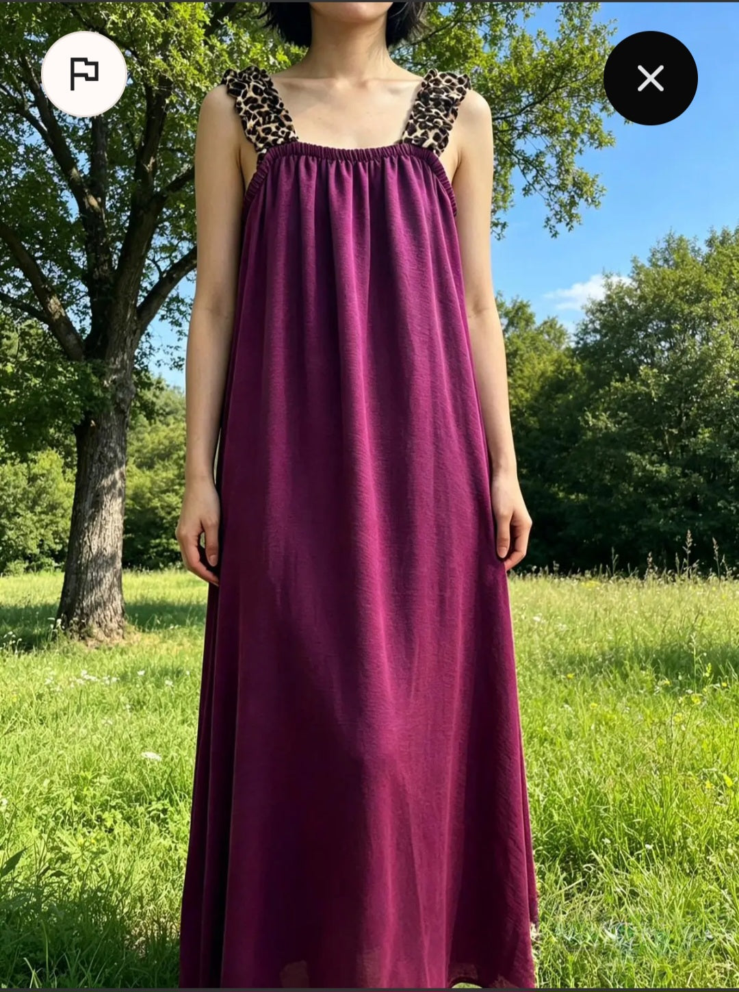 Robe longue bretelles léopard