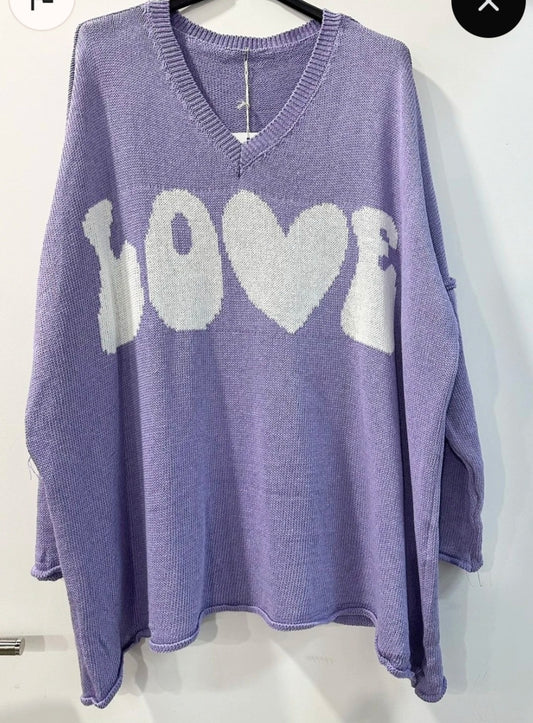 Pull en coton oversize LOVE (en pré commande)