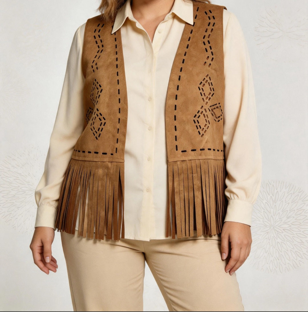 Gilet suédine à franges (en pré commande)