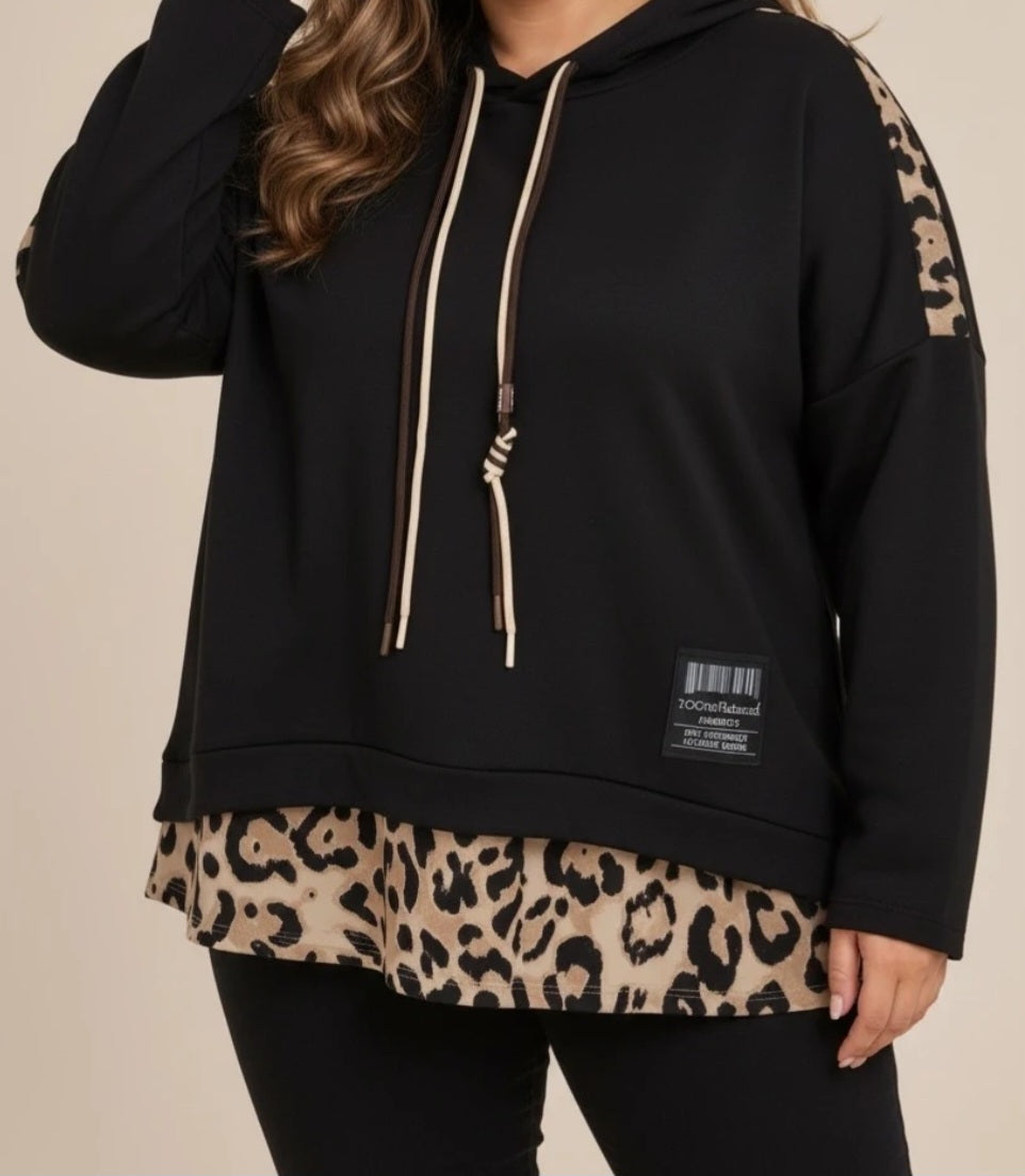 SWEAT A CAPUCHE DOS EN LEOPARD