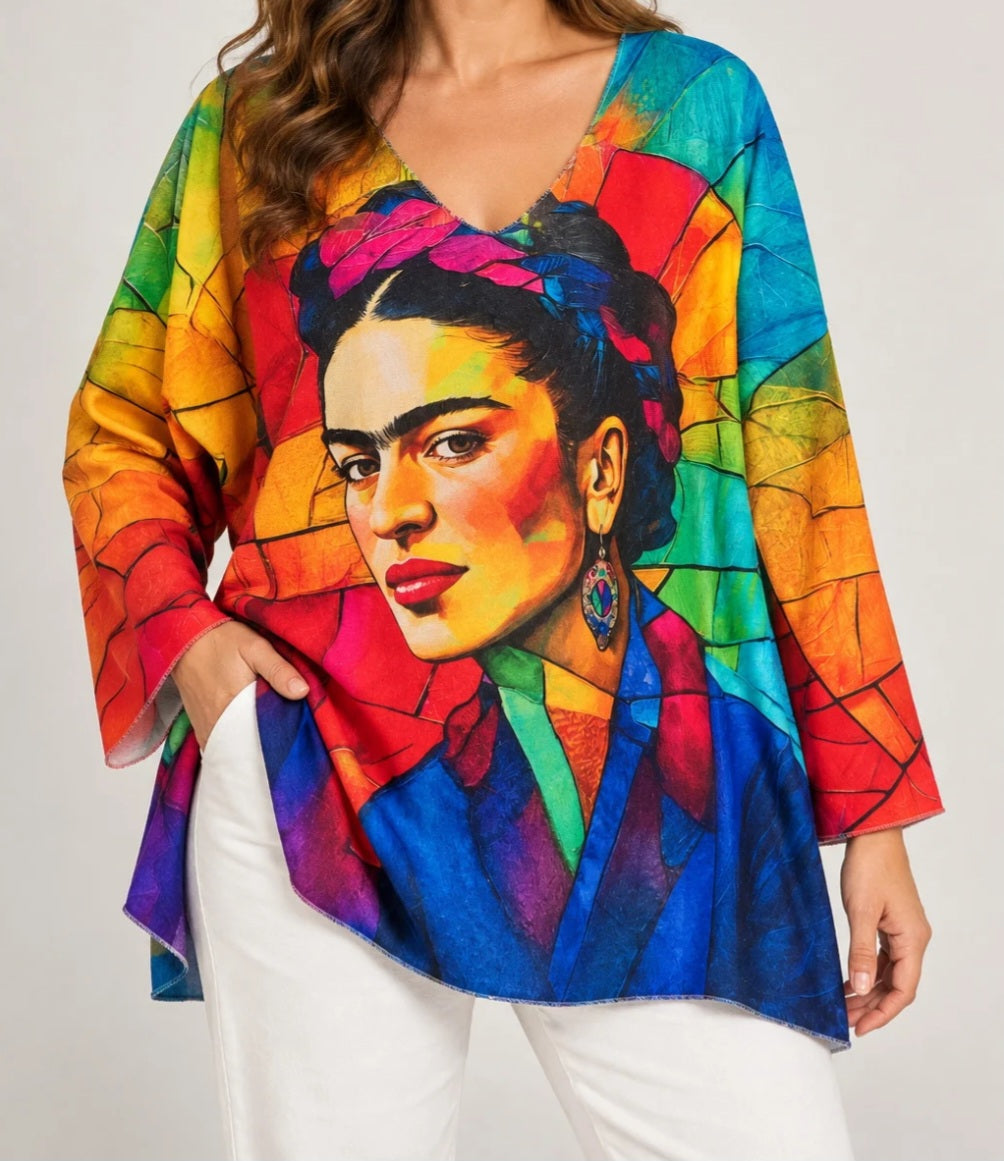 pull imprimé au style chic et décontracté Frida khalo coloré ( en pré commande)
