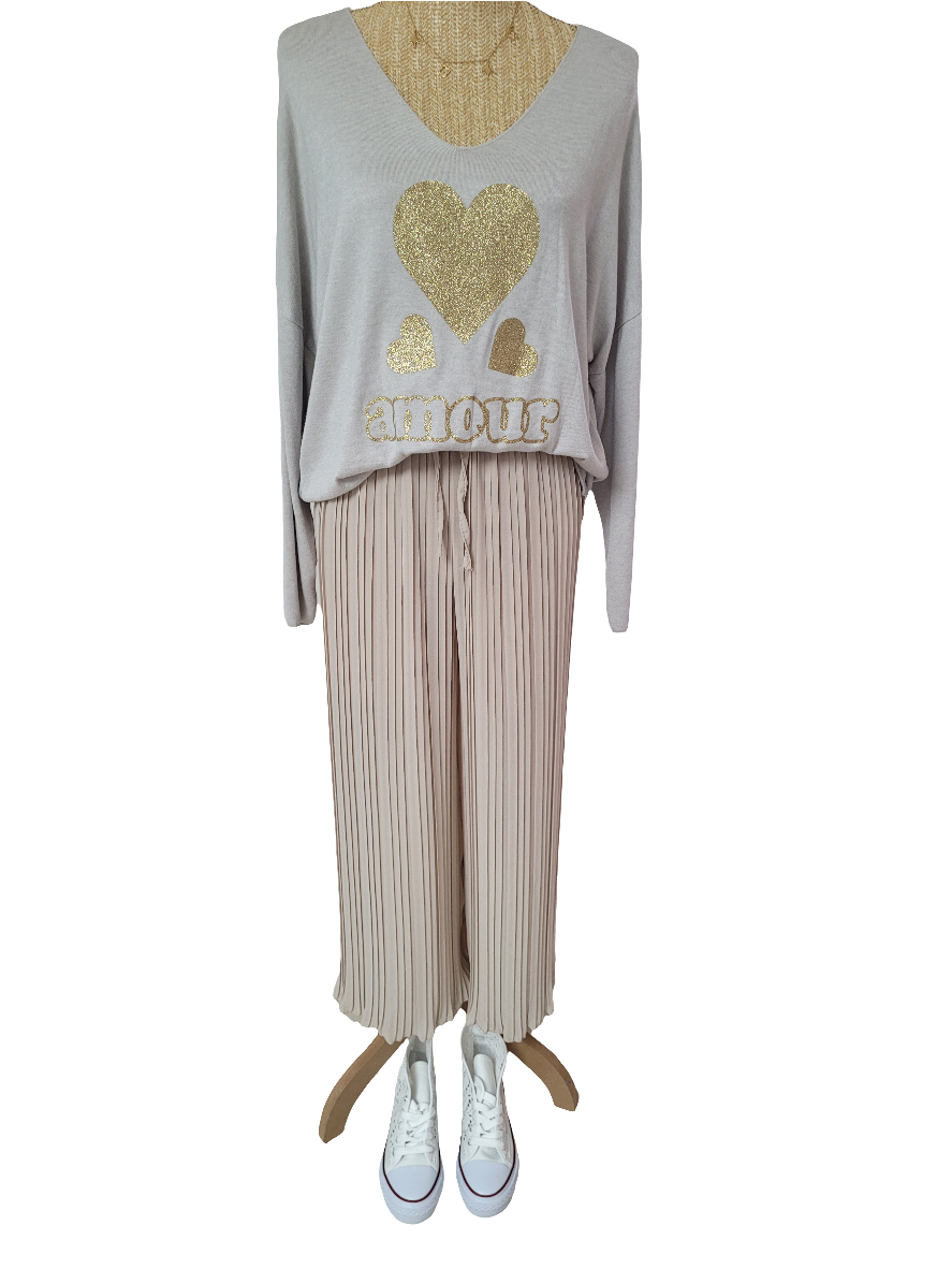 Top a manches longues "amour" stretch