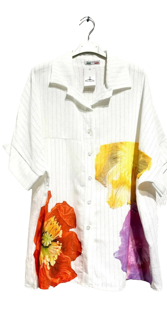 Chemise oversize coquelicot