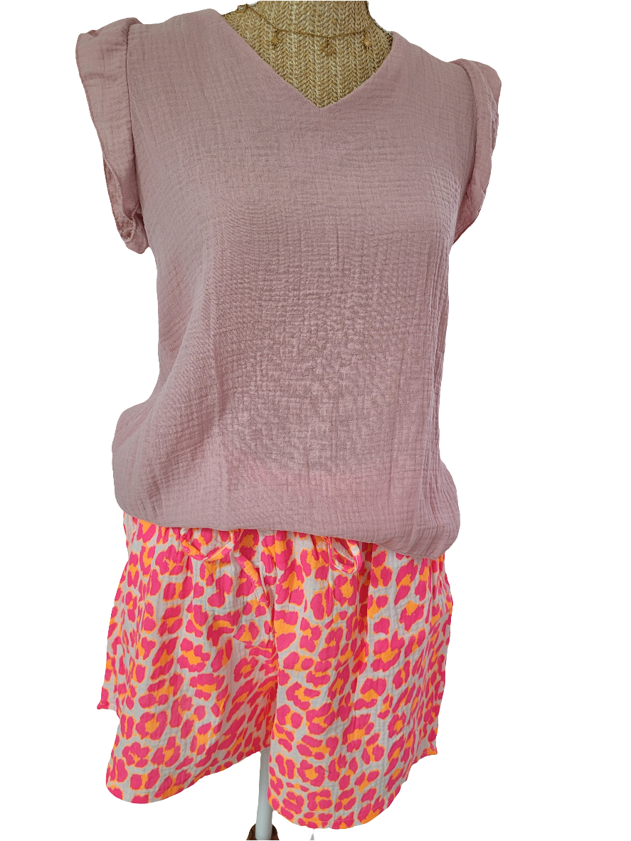 Short imprimé léopard fluo Jane
