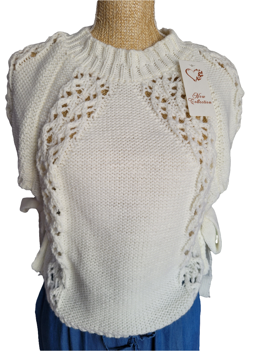 Poncho en maille torsadée bohème chic Judith
