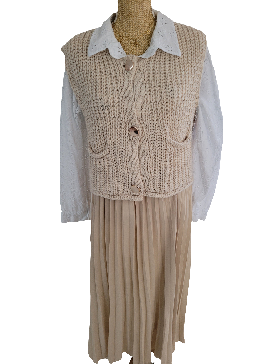 Jupe plissée beige Ariana