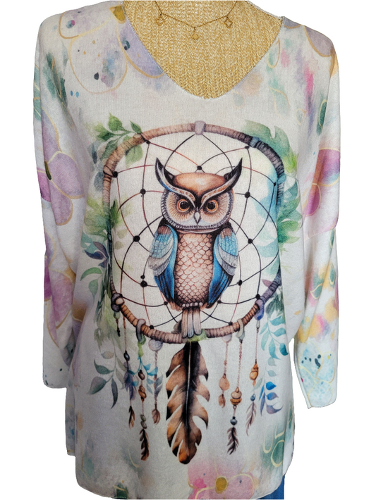 Pull chouette attrapes rêves