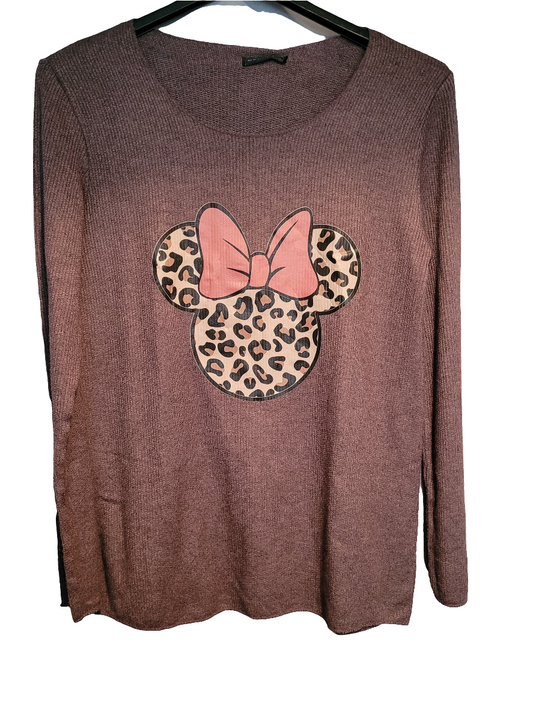 Pull fin Minnie Léopard