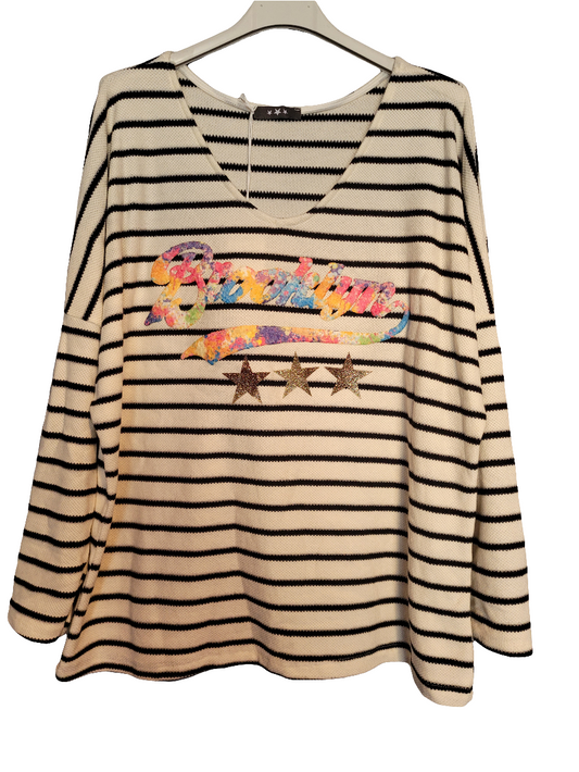 Top a rayure marinière "Brooklyn" taille élastique