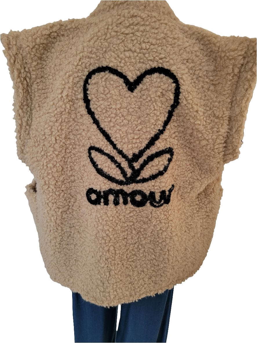 Gilet sans manches bouclettes Amour
