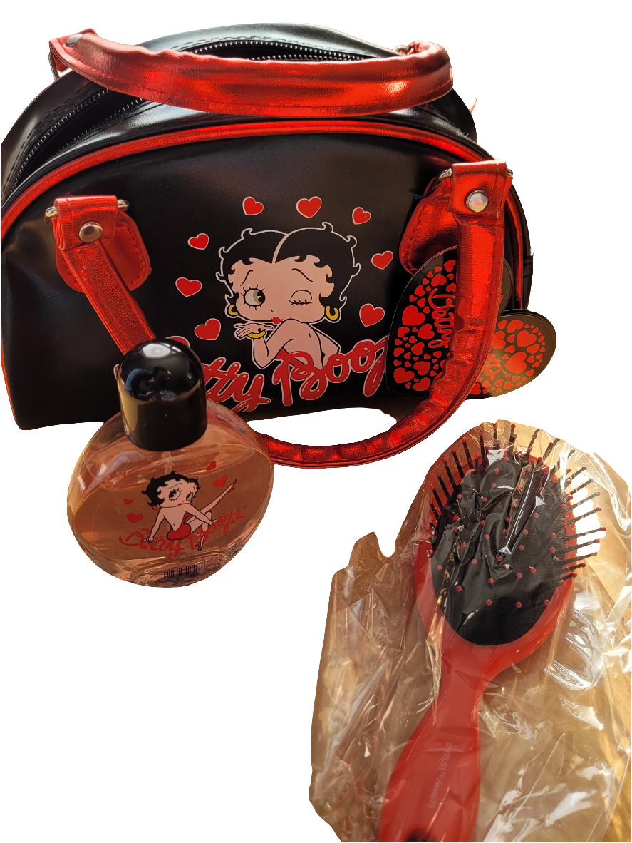 Trousse betty boop avec parfum et brosse à cheveux