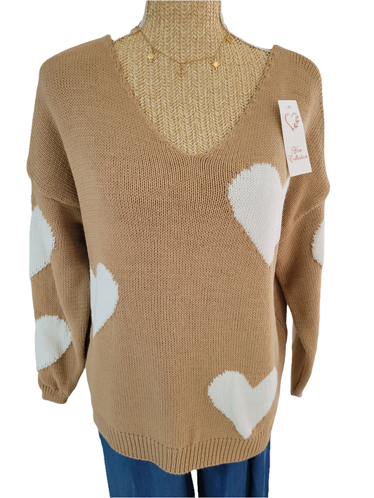 Pull col V cœurs Rorie