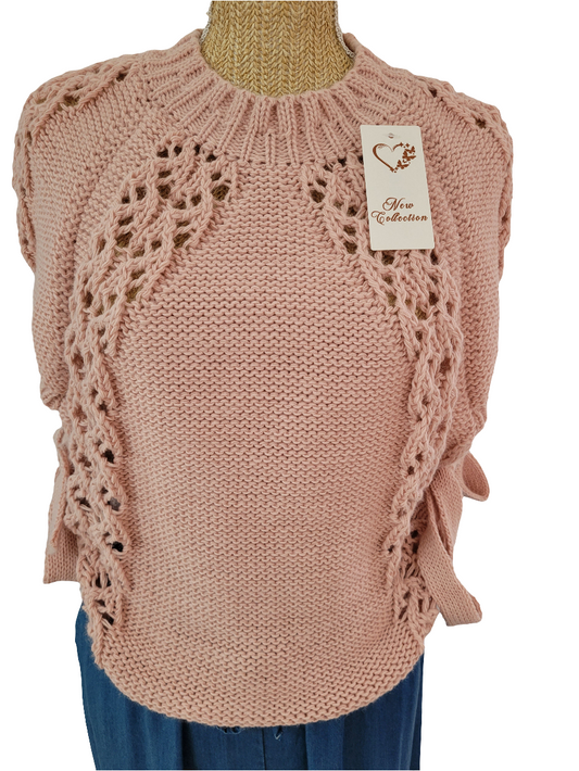 Poncho en maille torsadée bohème chic Judith