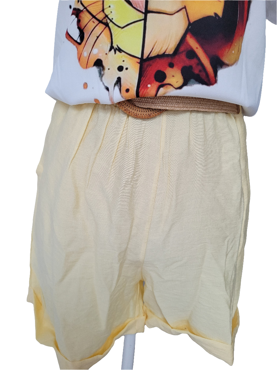 Short bohème avec ceinture Laurence