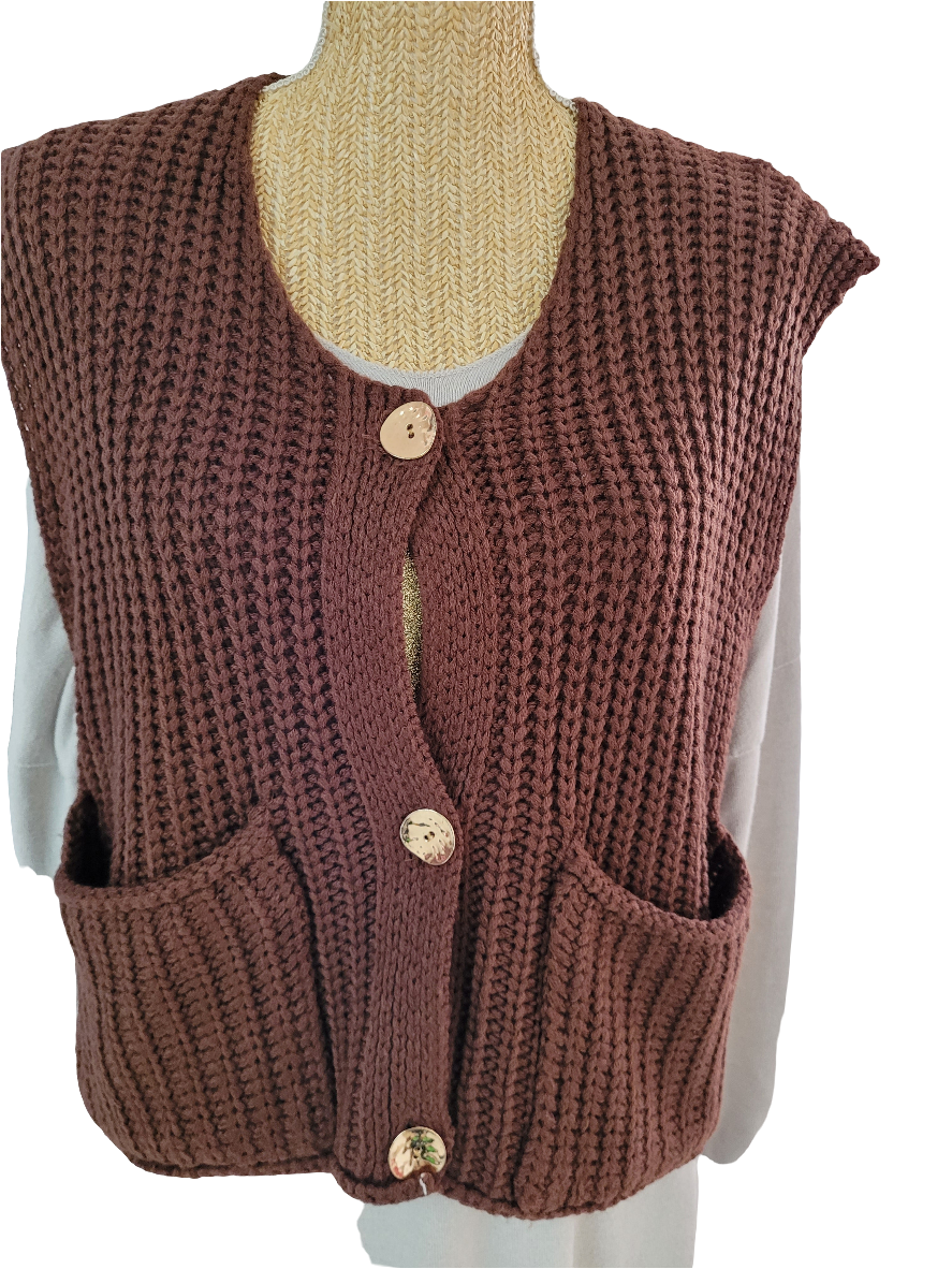 Gilet sans manches marron