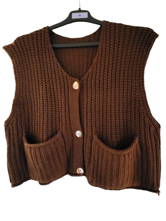 Gilet sans manches marron