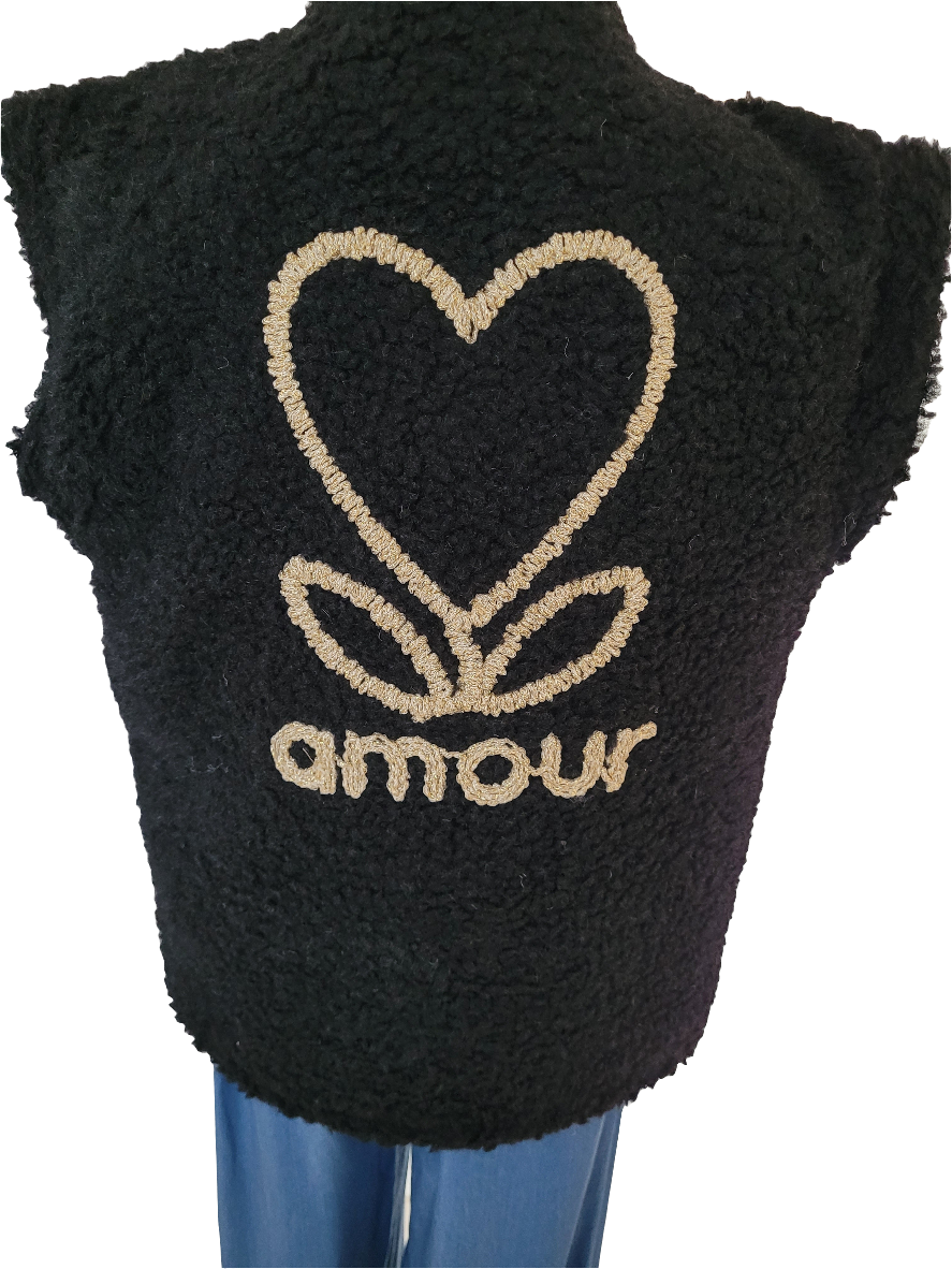 Gilet sans manches bouclettes Amour