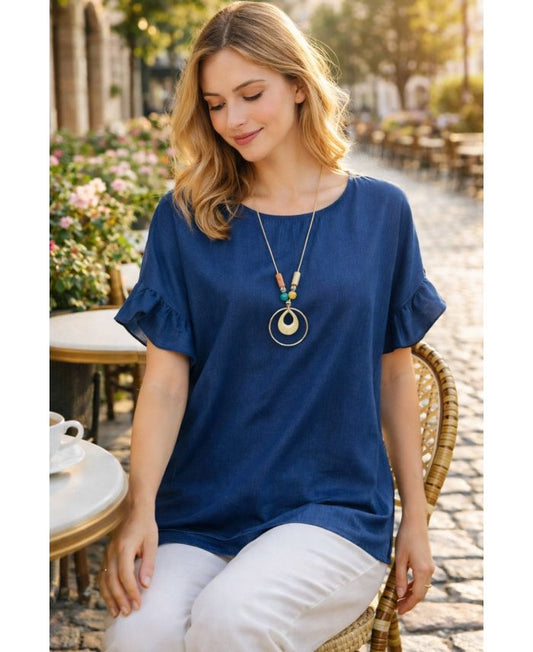 Blouse manches froufrous Solène