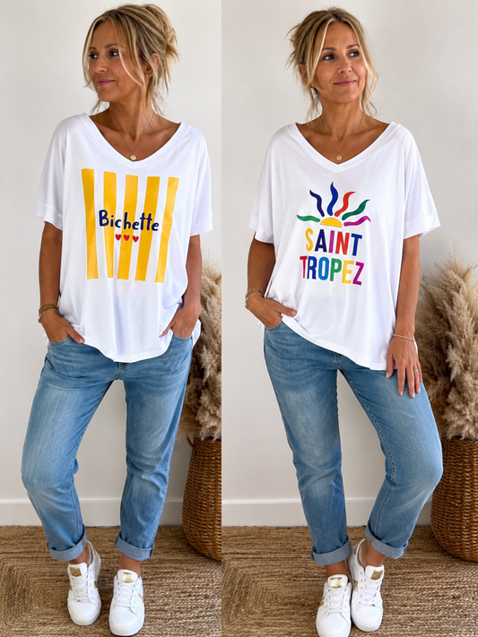 Tee-shirt shirt bichette/Saint Tropez