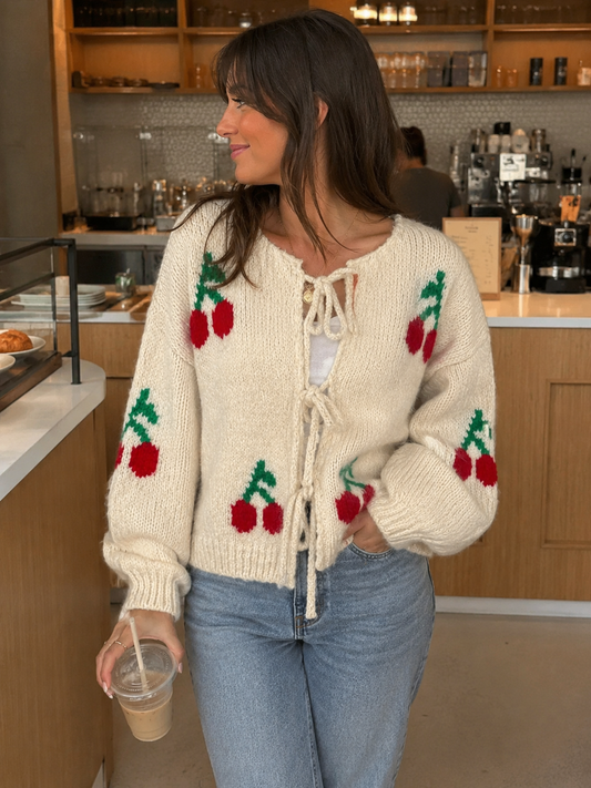 Gilet à noeuds cerises